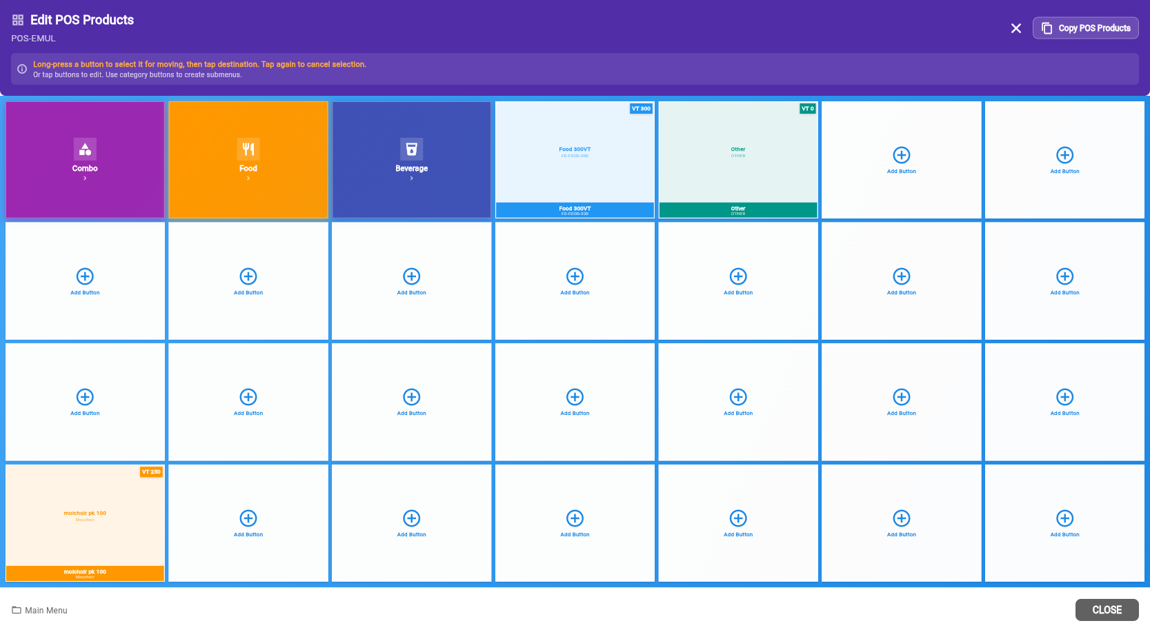 Edit POS Products grid