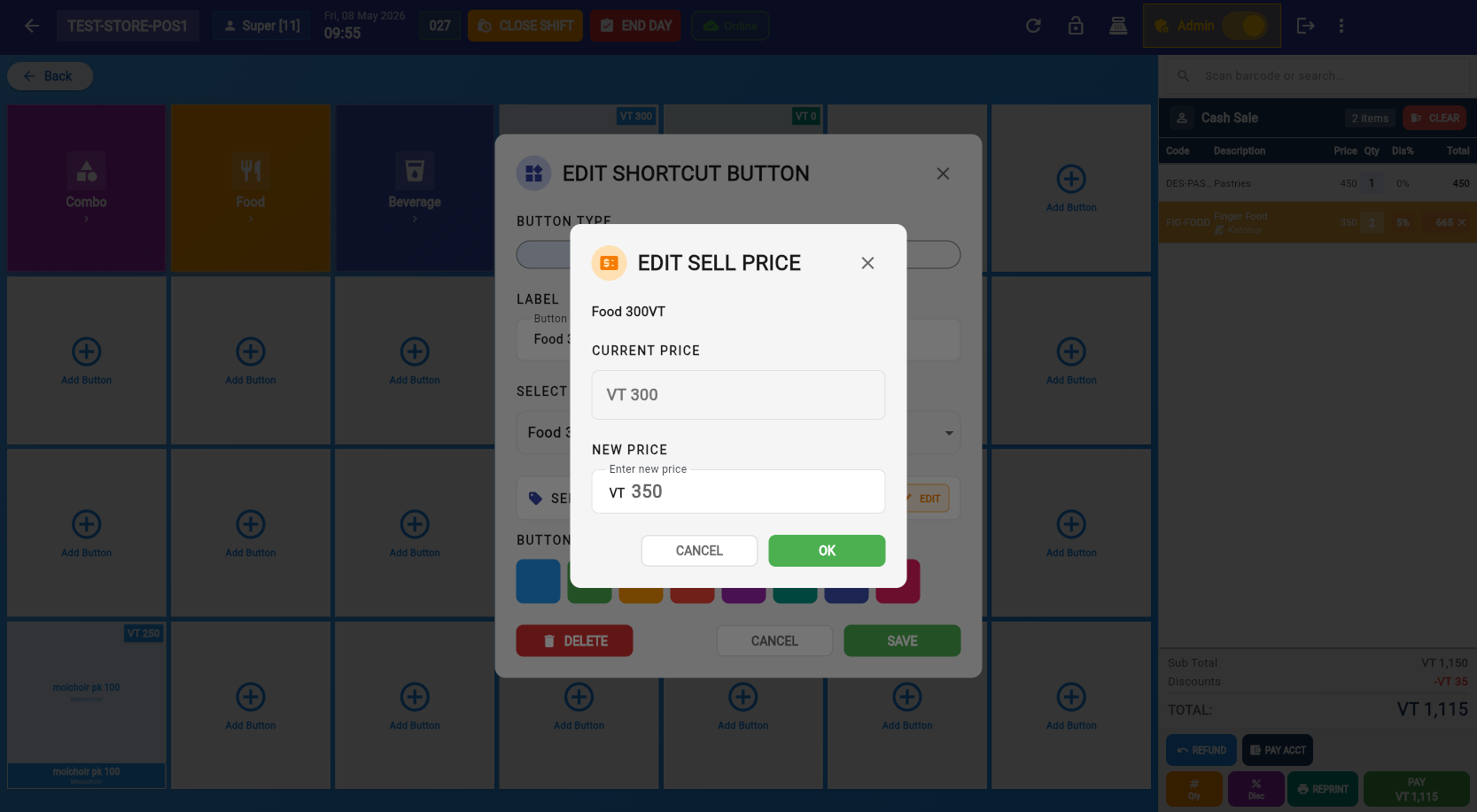 Edit sell price