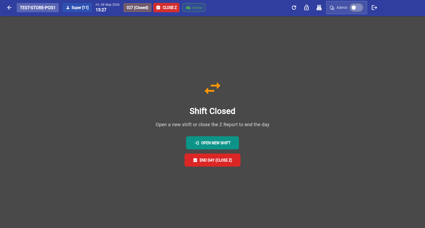 Shift closed screen