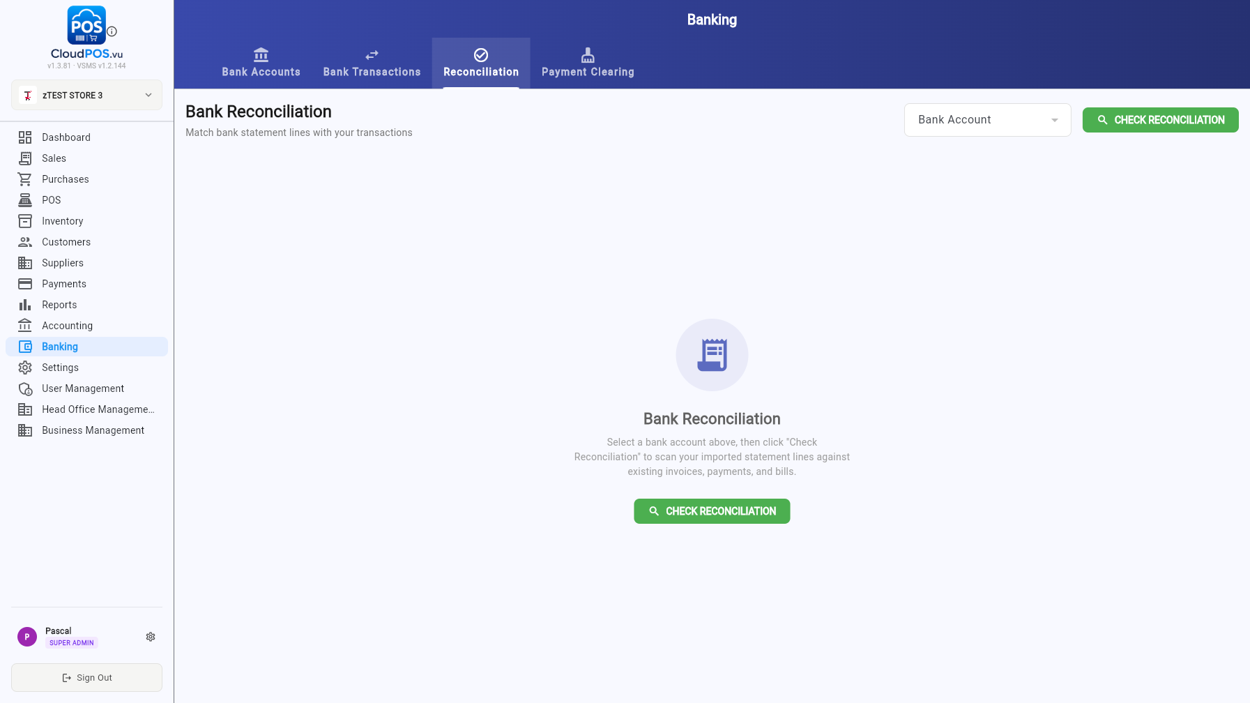 Bank reconciliation