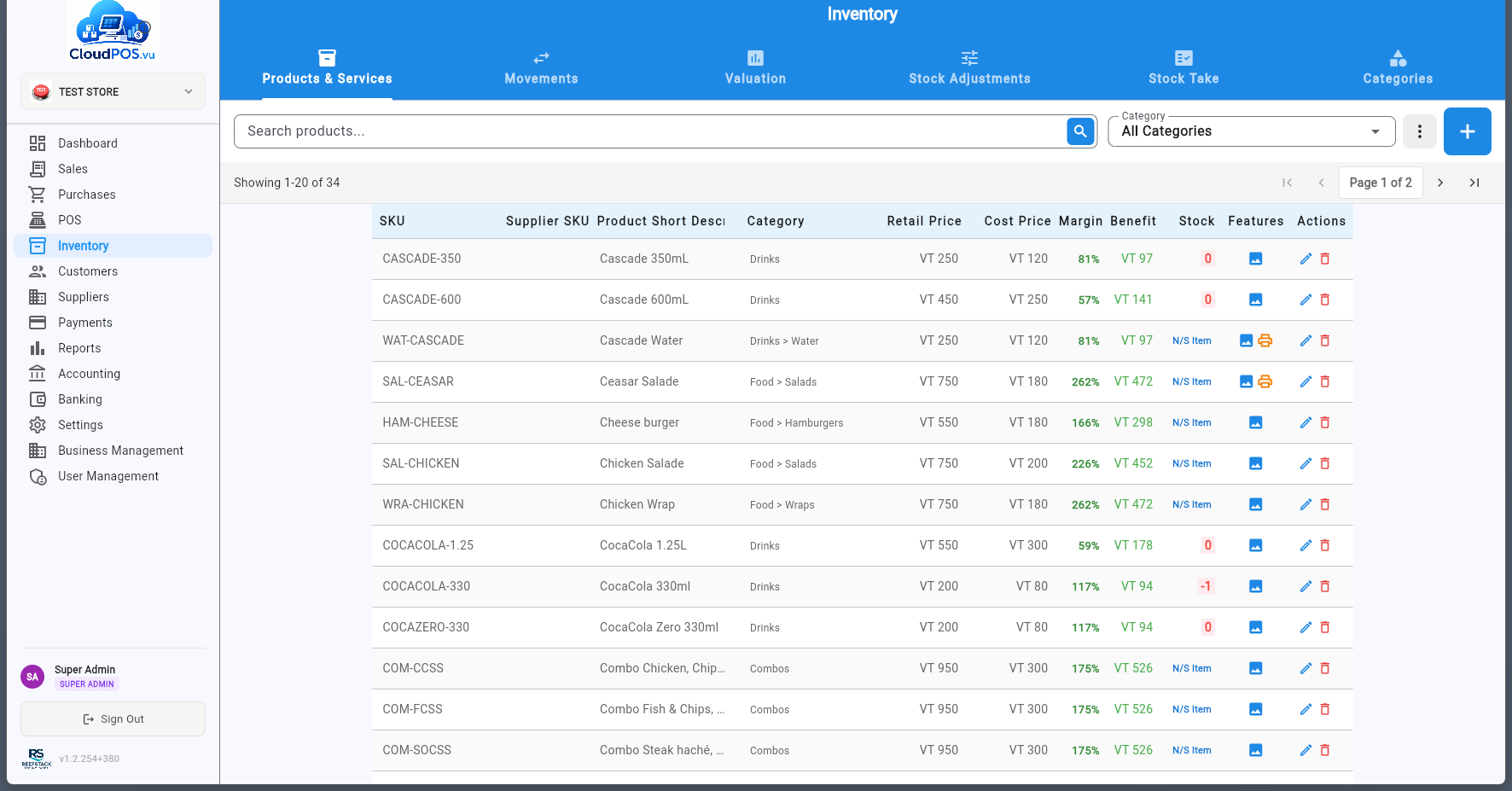 Product list