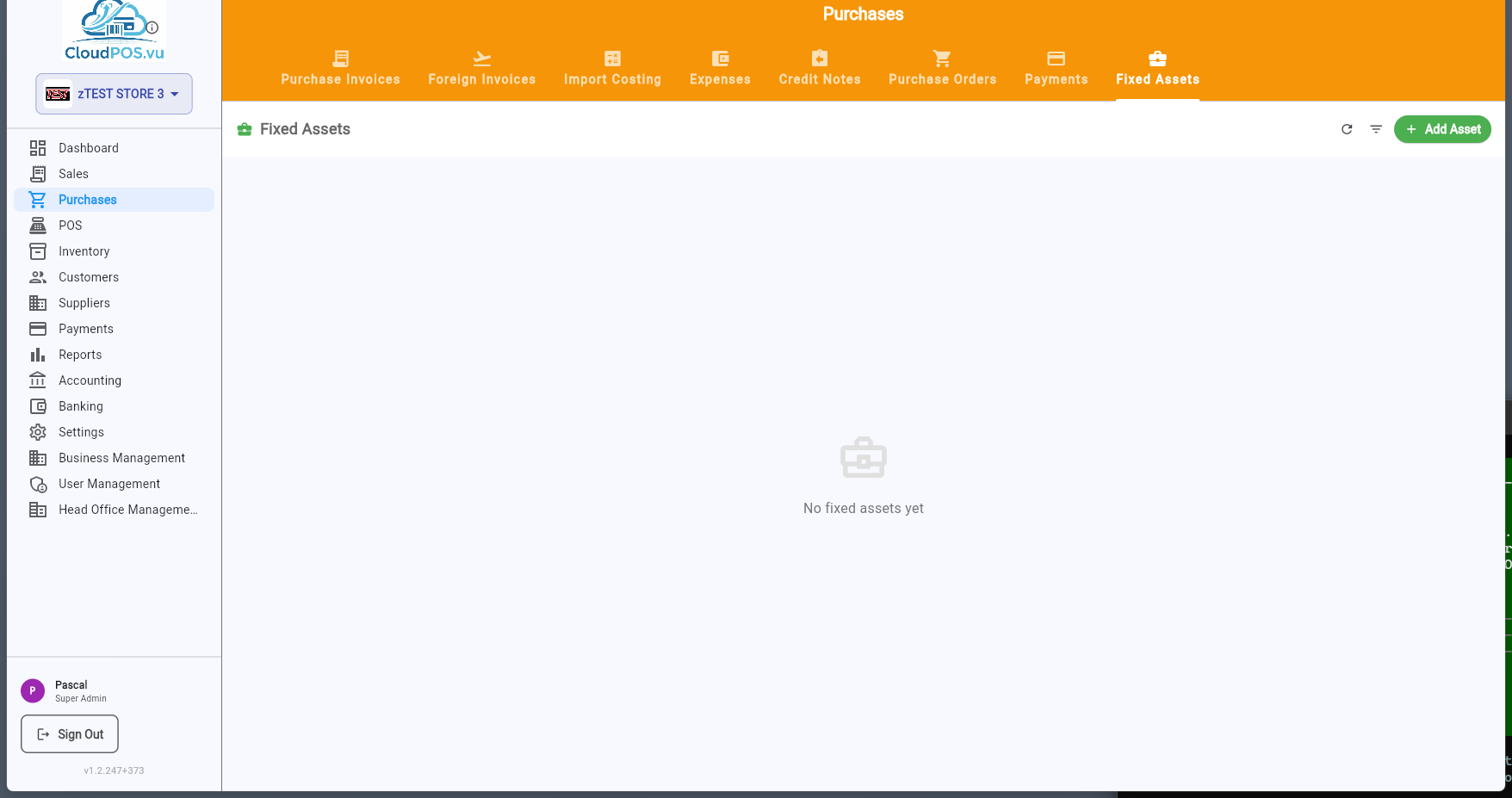 Fixed Assets tab