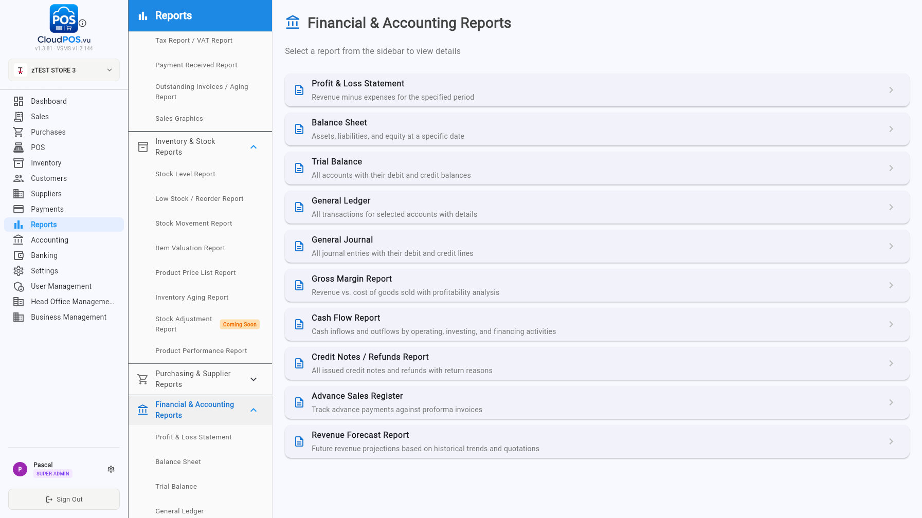 Financial and accounting reports